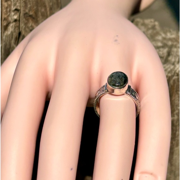Lianite and solid 925 sterling silver ring - Picture 8 of 13